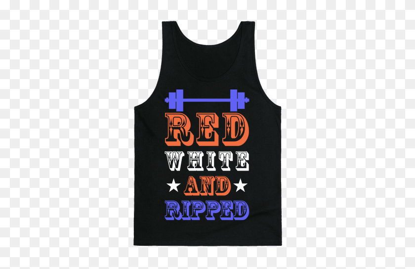 484x484 Red White And Ripped Tank Top Lookhuman - Ripped PNG