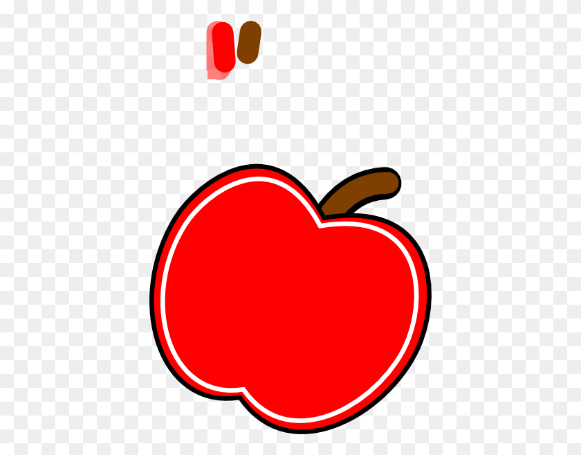 408x597 Red White Apple Clip Art - Small Red Heart Clipart