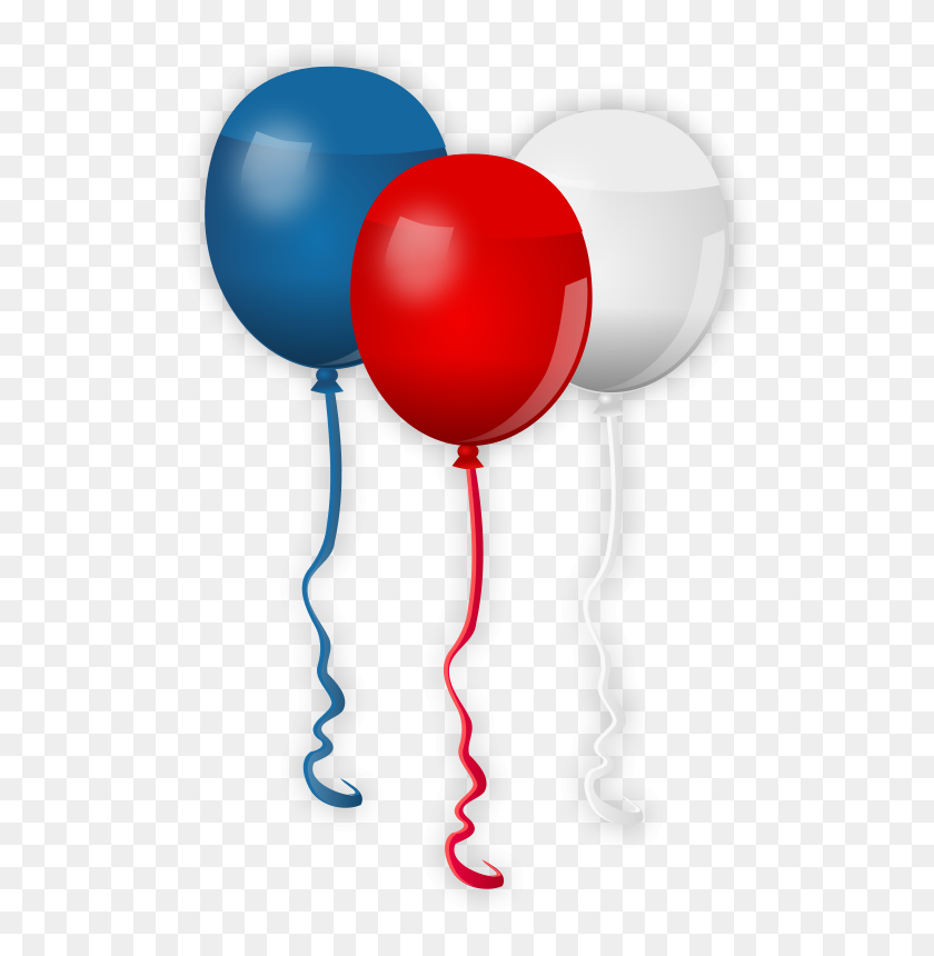 530x800 Red White Blue Balloons Scrapbookin Kidsschoolirthdays - Red White And Blue Clipart