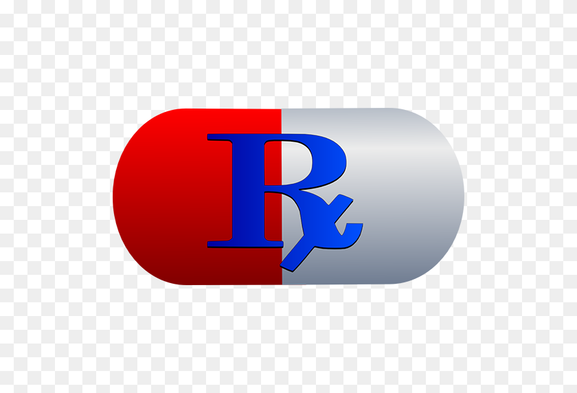 512x512 Red White Capsule Blue Rx Clipart Image - Red White Blue Clipart