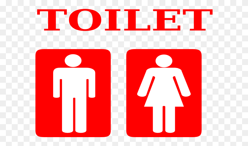 600x434 Red White Toilet Sign Clip Art - Bathroom Clipart Images