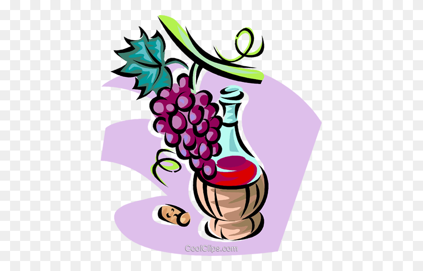 439x480 Red Wine And Grapes Royalty Free Vector Clip Art Illustration - Ribs Clipart