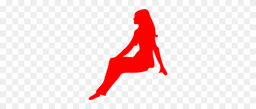 258x299 Imágenes Prediseñadas De Mujer Sentada Roja - Sit Clipart
