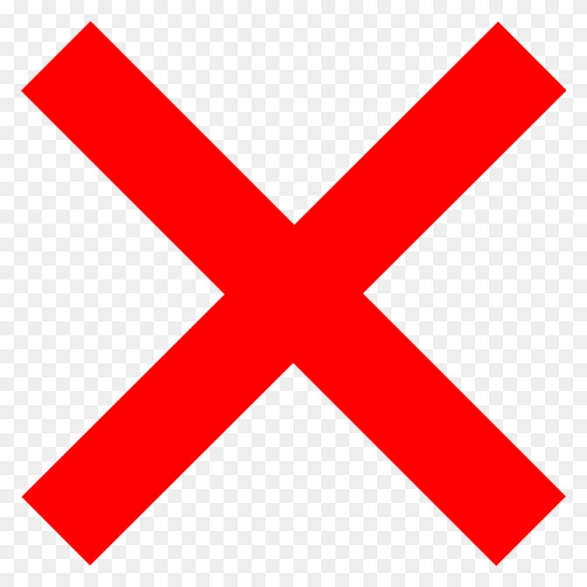 1024x1024 Red X - Cross Out PNG