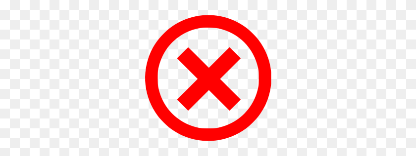 256x256 Red X Mark Icon - X Sign PNG