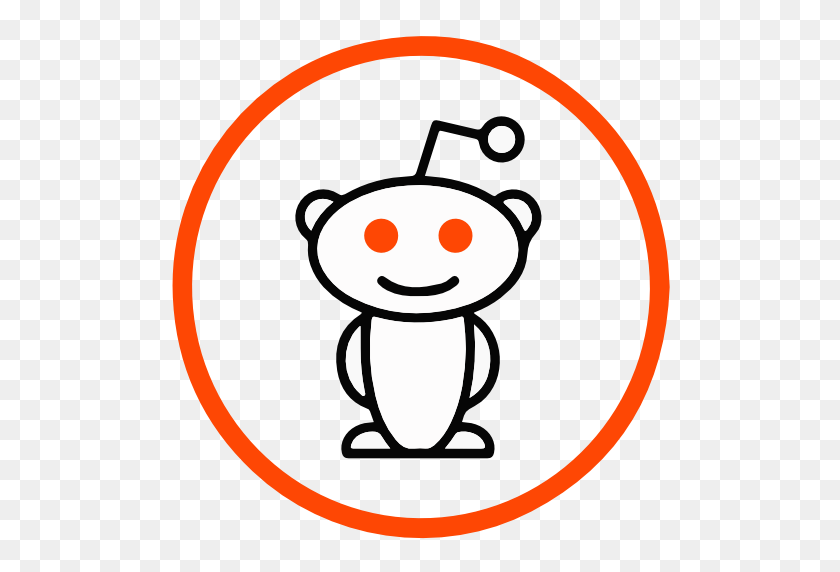512x512 Значок Reddit Без Социальных Иконок, Круговой Цвет - Значок Reddit Png