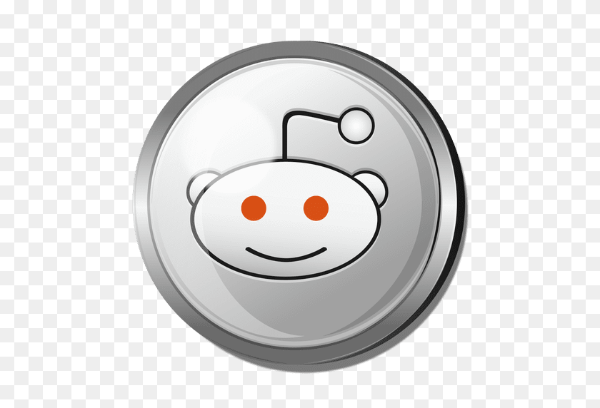 512x512 Reddit Round Metal Button - Reddit PNG