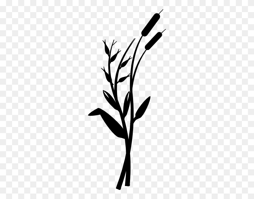 258x598 Reed Clipart Small Grass - Grass Clipart Black And White