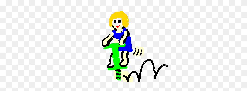 300x250 Reese Witherspoon On A Green Pogo Stick - Pogo Stick Clipart