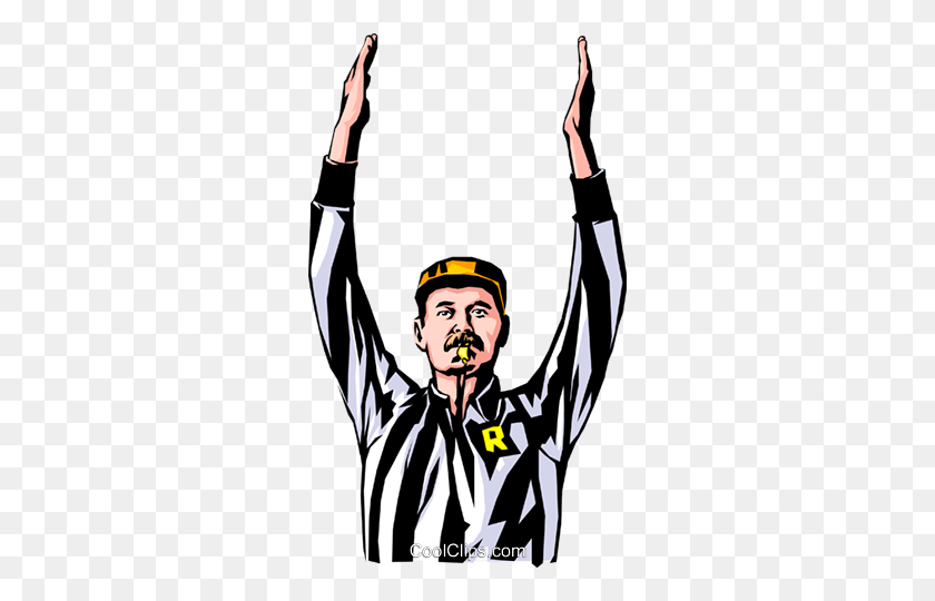 286x480 Referee Awarding Touchdown Royalty Free Vector Clip Art - Referee Clipart