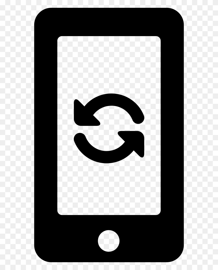 578x980 Refresh Circular Arrows Couple Symbol On Phone Screen Png Icon - Phone Symbol PNG