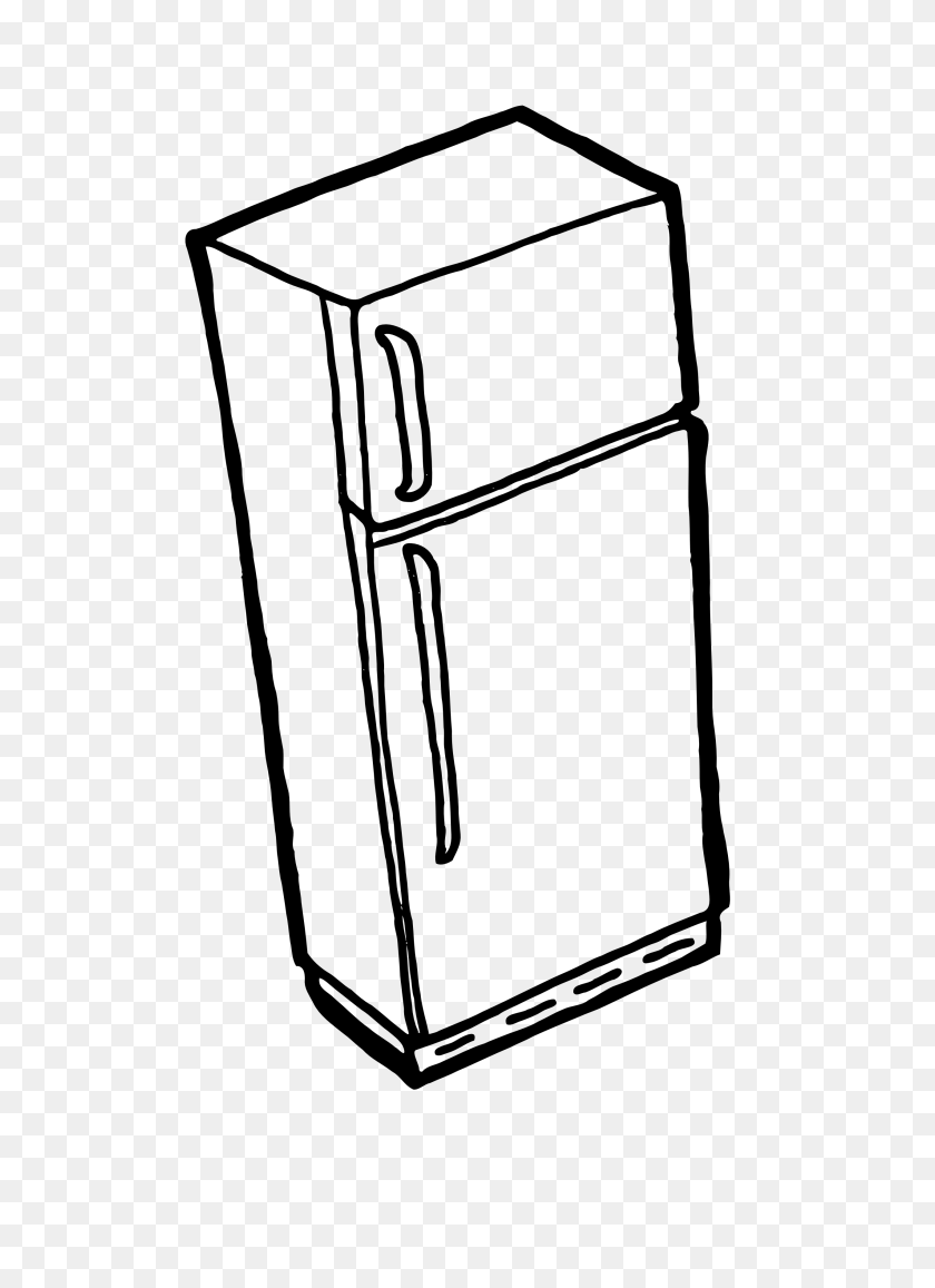 2555x3595 Холодильник Png Черный И Белый Прозрачный Холодильник Черный - Холодильник Клипарт Черный И Белый