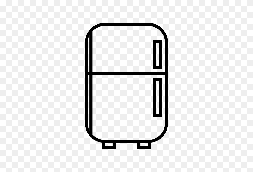 512x512 Refrigerator Png Black And White Transparent Refrigerator Black - Fridge PNG