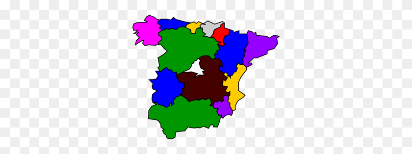 300x254 Карта Регионов Испании Png Изображения Для Интернета - Испания Png