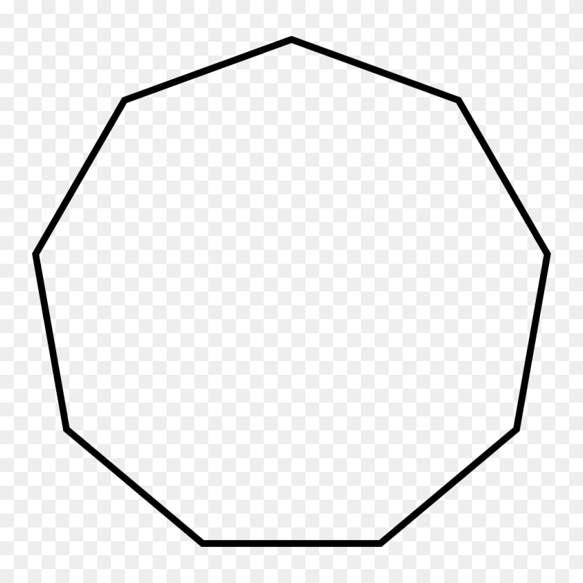 1024x1024 Regular Nonagon - Polygon Clipart