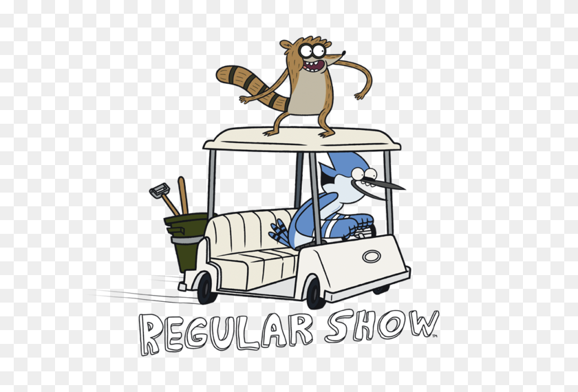 600x510 Мужская Футболка Стандартного Кроя Regular Show Golf Cart - Regular Show Png