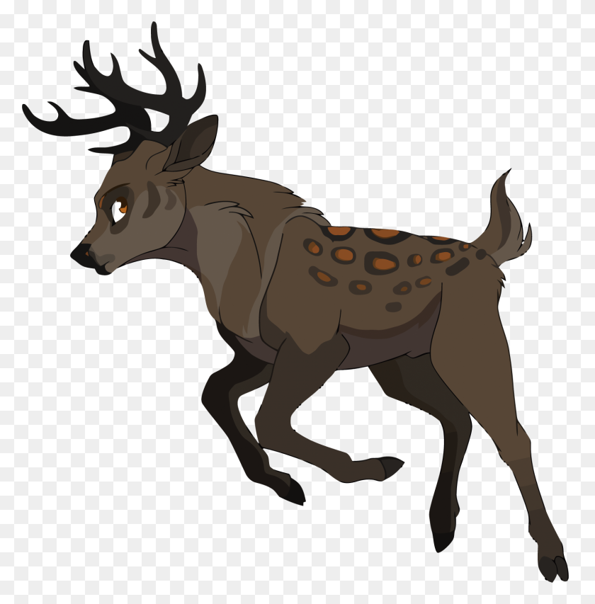 1500x1525 Reindeer - Jumping Deer Clipart