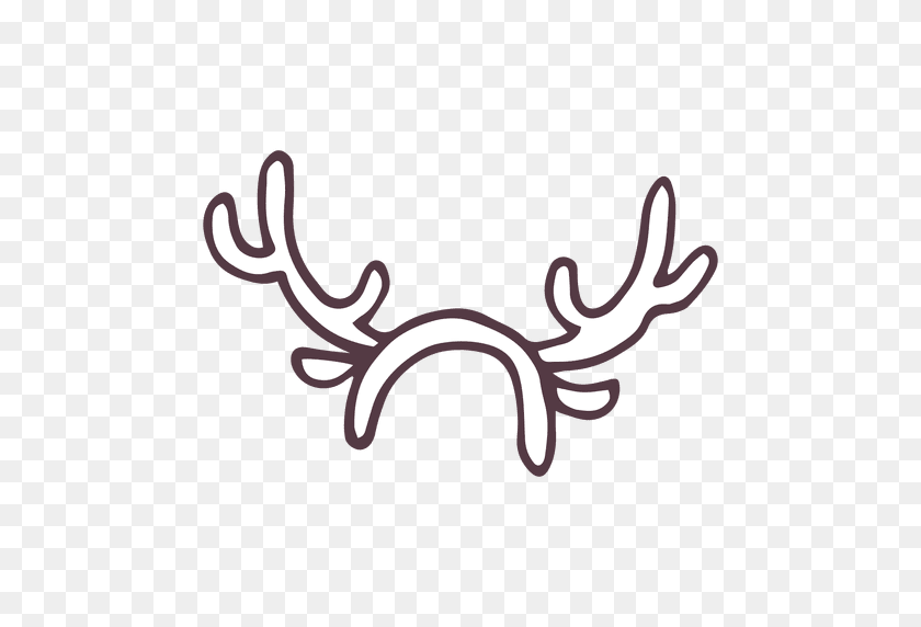512x512 Reindeer Antler Costume Hand Drawn Icon - Reindeer Antlers PNG