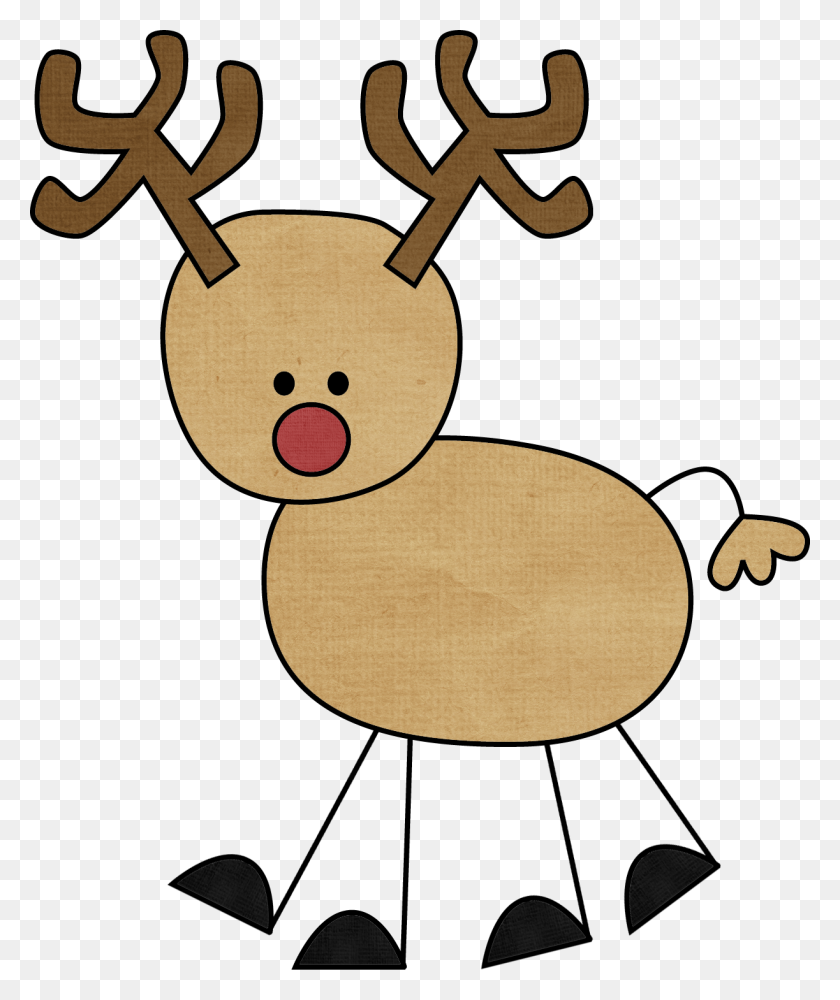 1223x1475 Reindeer Clip Art Clipart - Santa And Reindeer Clipart
