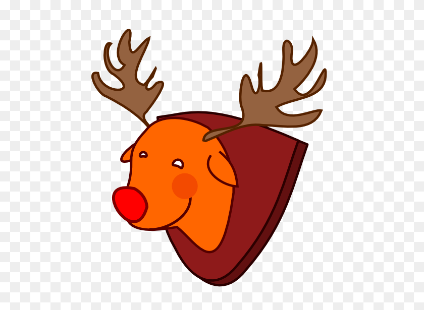 555x555 Reindeer Clipart Mouth - Deer Head Clipart