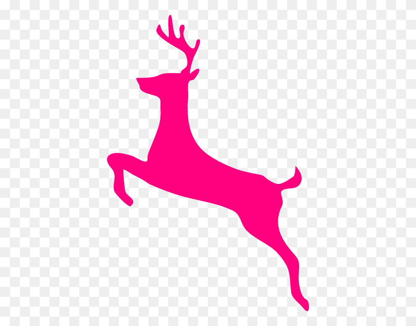 408x599 Reindeer Clipart Pink - Santa Reindeer Clipart