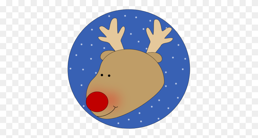 399x389 Reindeer Clipart Round - Reindeer Clipart Free