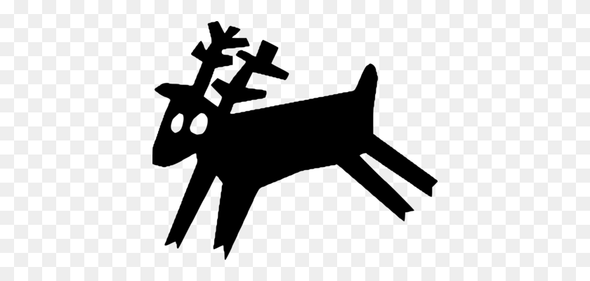 406x340 Reindeer Computer Icons Black And White Horn - Wilderness Clipart