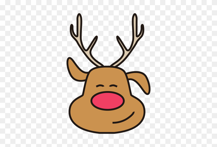 512x512 Reindeer Head Cartoon Icon - Deer Head PNG