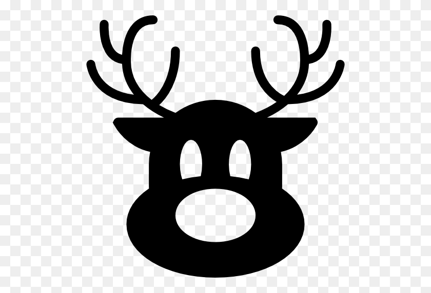 512x512 Reindeer Head Silhouette - Deer Head Silhouette PNG