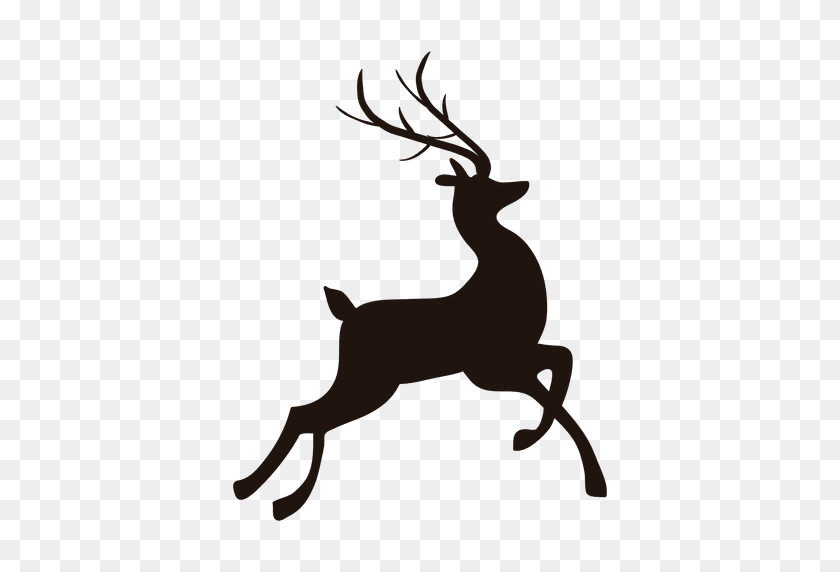 512x512 Reindeer Heads Label - Deer Silhouette PNG