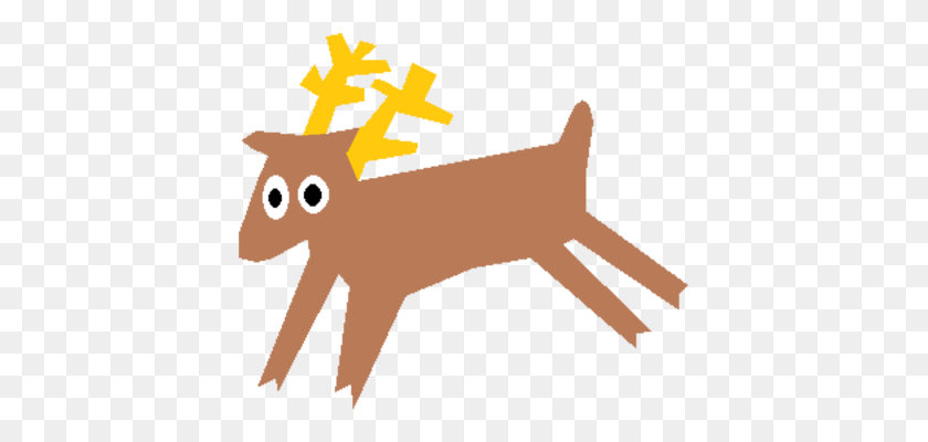 407x340 Reindeer Moose Bear Drawing - Jumping Deer Clipart