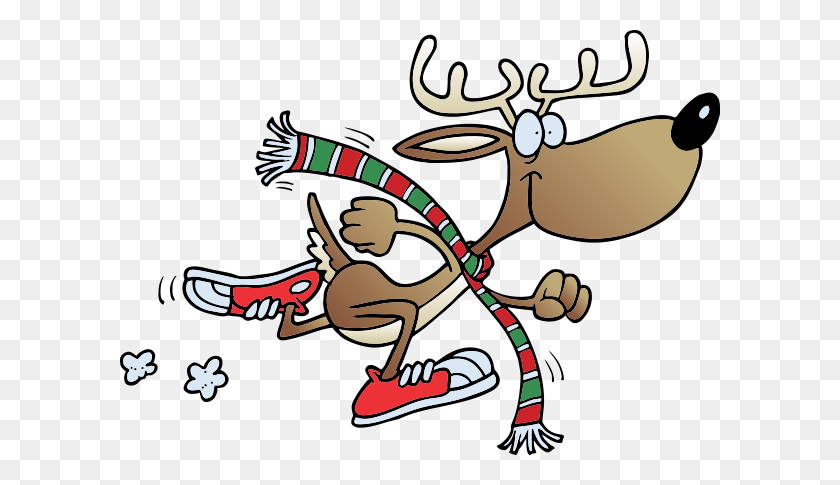 600x425 Reindeer Run - Time Running Out Clipart