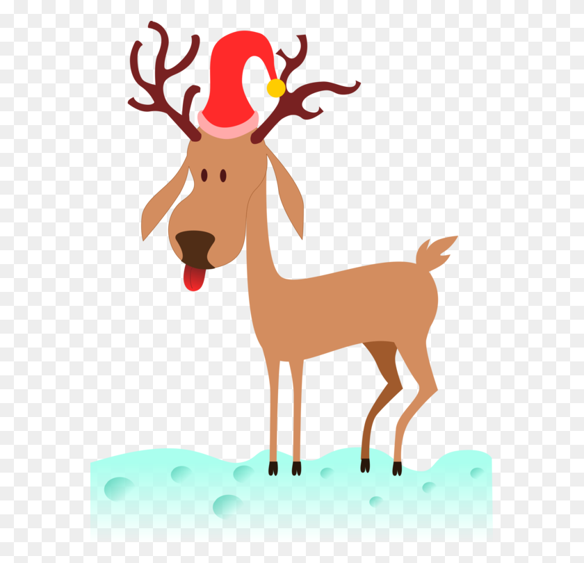 579x750 Reindeer Santa Claus Rudolph Clip Art Christmas - Santa Reindeer Clipart