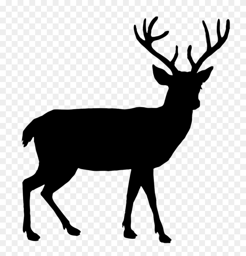 1004x1049 Reindeer Silhouette Cliparts - Buck Clipart Black And White