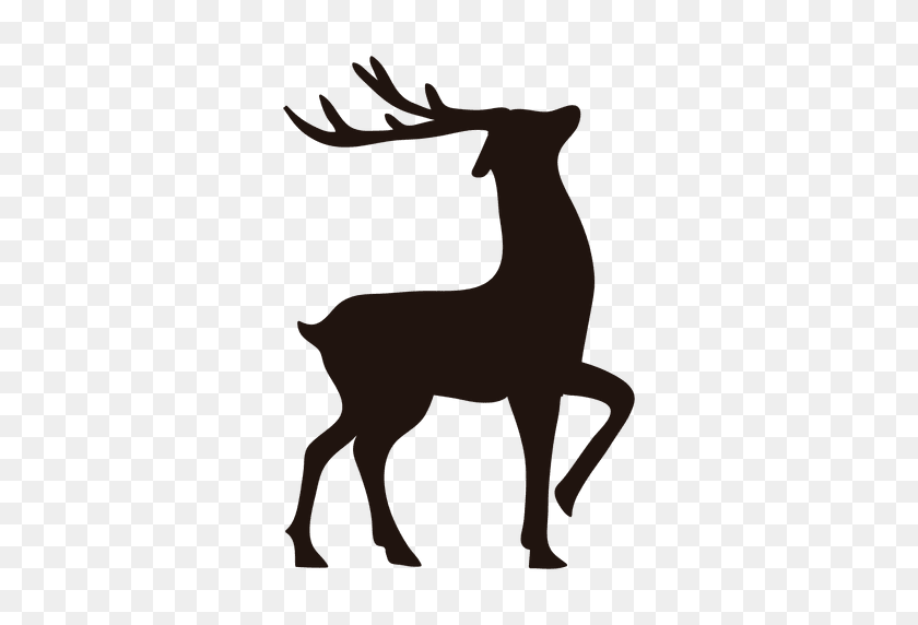 512x512 Reindeer Silhouette Standing - Deer Silhouette PNG