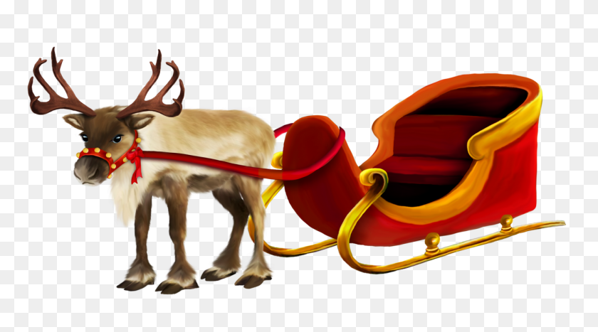 1260x658 Reindeer Sleigh Clipart - Santa Sleigh Clipart
