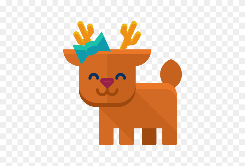 512x512 Reindeer, Winter, Mammal, Animals, Deer, Christmas, Animal Icon - Reindeer PNG