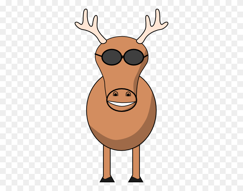 324x599 Reindeer With Glasses Clip Art - Sunglasses Clipart Transparent