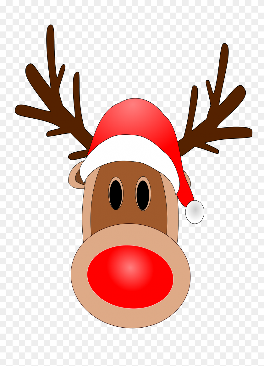 1697x2400 Reindeer With Red Nose Vector Clipart Image - Nose PNG
