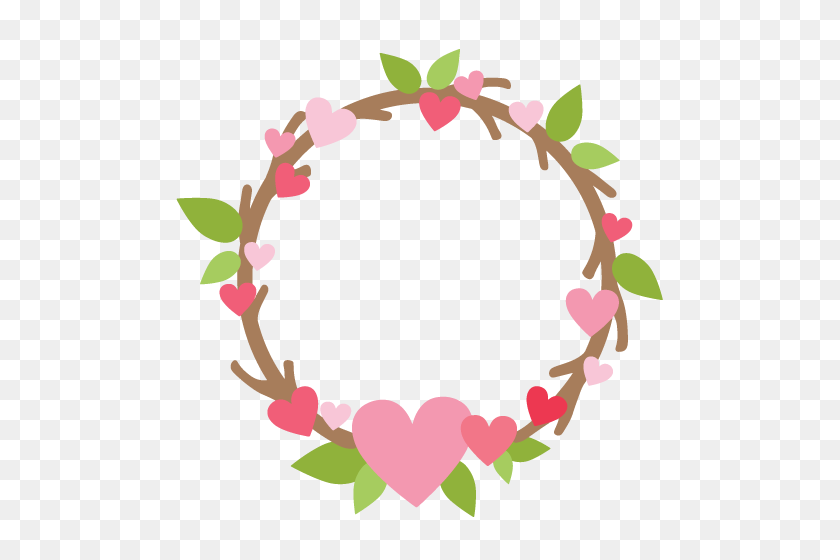 500x500 Похожие Изображения Color Splash Valentines, Valentine - Heart Wreath Clipart