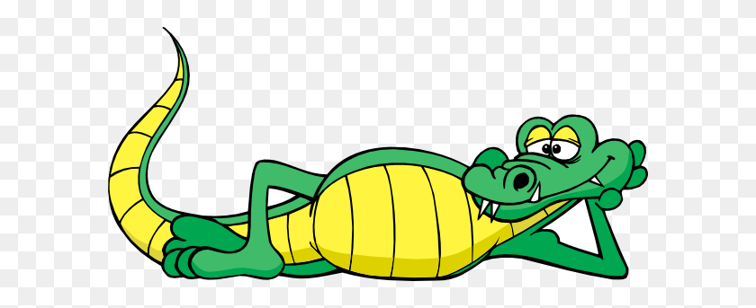 600x283 Relaxing Clipart - Cute Alligator Clipart