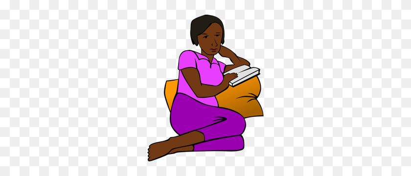 238x300 Relaxing Free Clipart - Girl Reading Book Clipart