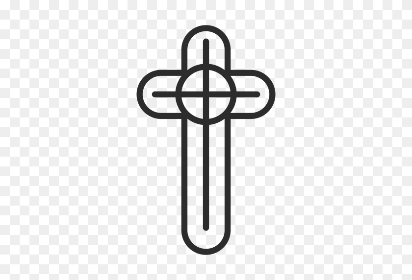 512x512 Religious Christian Cross Stroke Icon - Religion PNG