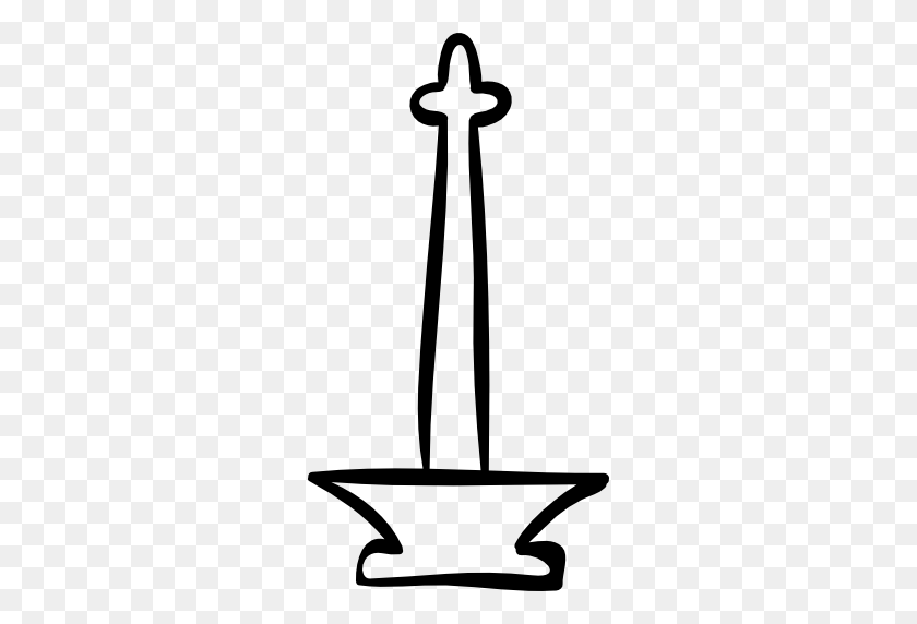 512x512 Esquema Dibujado A Mano De La Cruz Religiosa - Esquema Cruzado Png