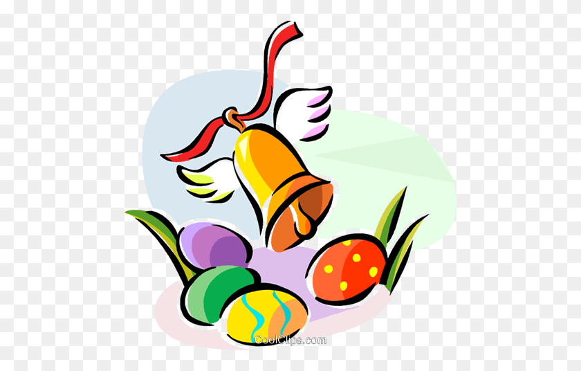 480x476 Religious Holidays France Easter Bell Royalty Free Vector Clip Art - Happy Easter Religious Clip Art