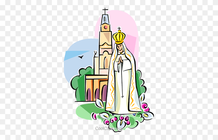 347x480 Religious Icon Our Lady Of Fatima Royalty Free Vector Clip Art - Religious Clipart Images