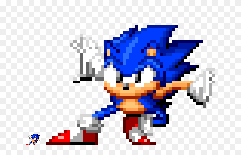 666x479 Remaking An Old Friend Classic Sonic Sprite - Sonic Sprite PNG