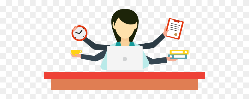 544x276 Remote Working - Office Worker Clipart