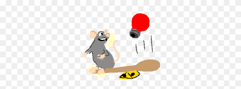 300x250 Remy From Ratatouille Plays With A Red Lightbulb - Ratatouille PNG