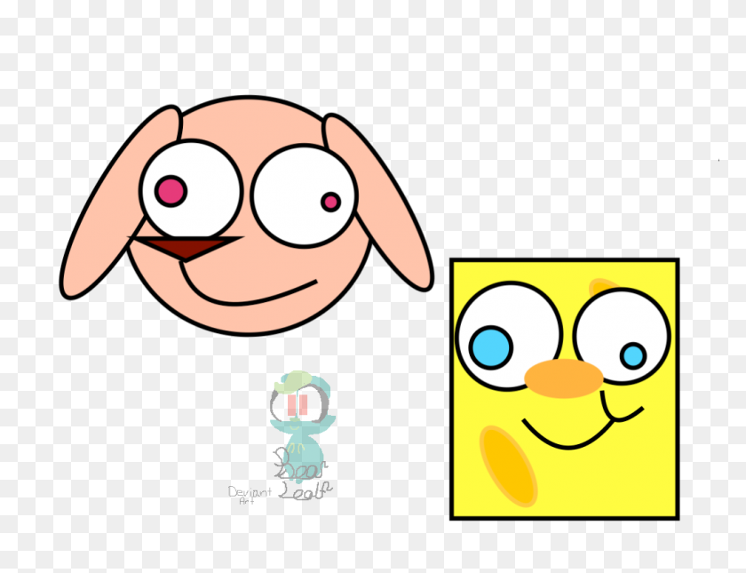 1024x768 Ren And Spongebob - Spongebob Face PNG